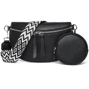 Dámská crossbody ledvinka z eko kůže černá GP51